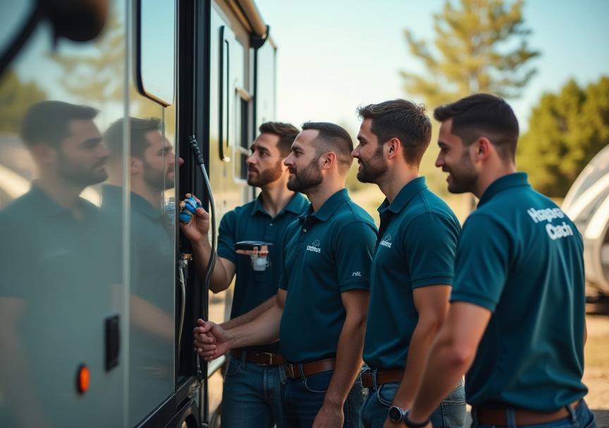 The Happy Coach LLC team at work with an RV
